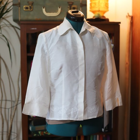 Vintage Kasper ASL | 100% Silk blouse - Picture 3 of 10